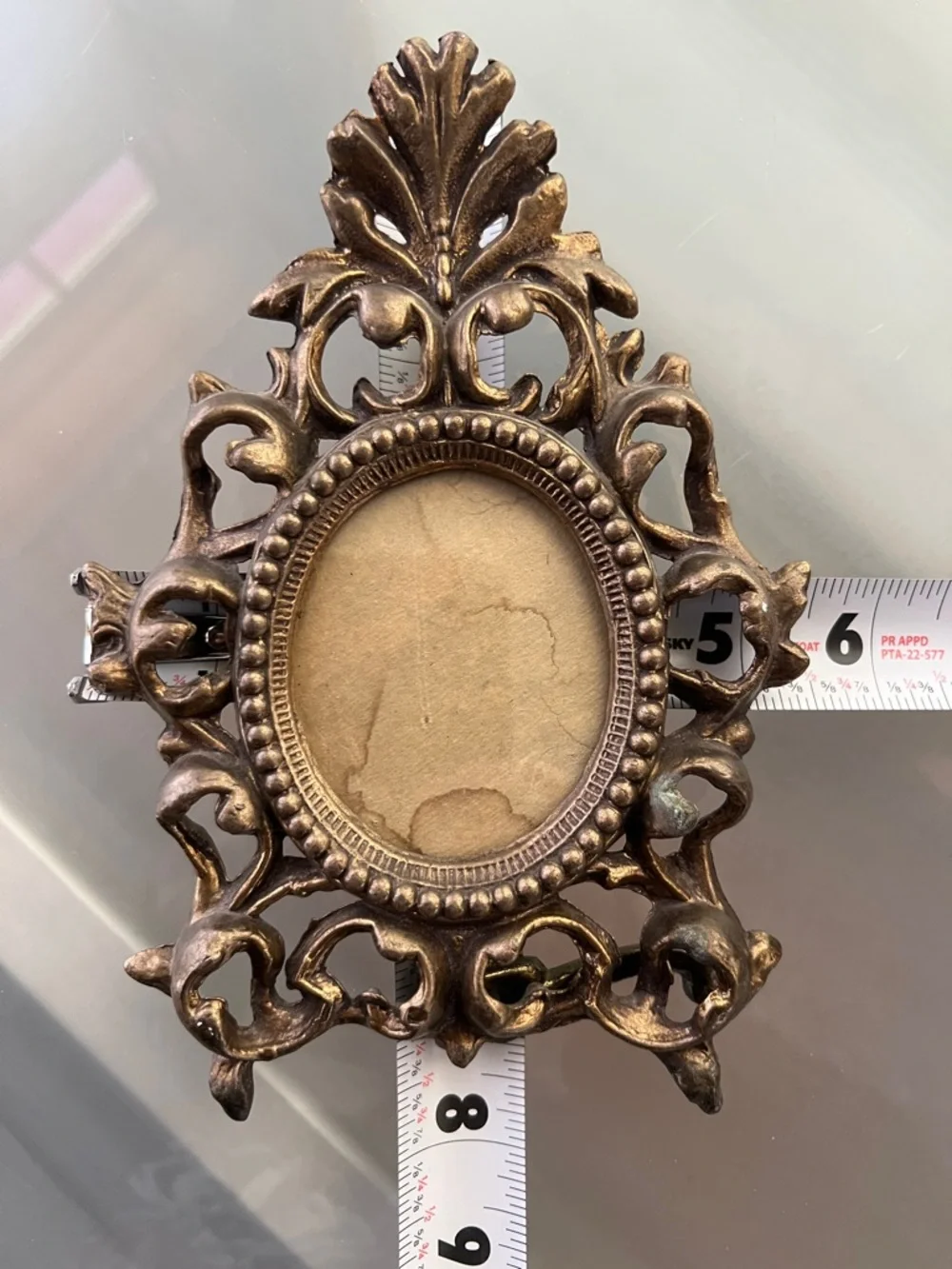🖼️Ornate Metal Victorian Picture Frame #7249 Heavy Metal Scrollwork Kickstand